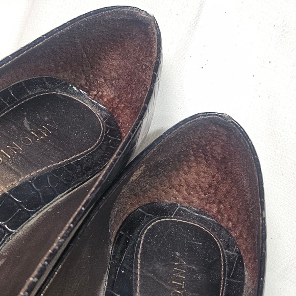 Antonio Melani Women Black Faux Croc Embossed Stiletto Heel Pumps Shoes Size 6M - Picture 8 of 11